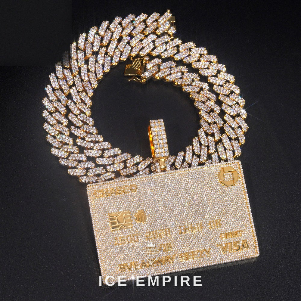 Iced Out Gold Plated Moissanite Pendant