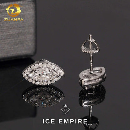 Iced Out Gold Plated Moissanite Stud Earrings
