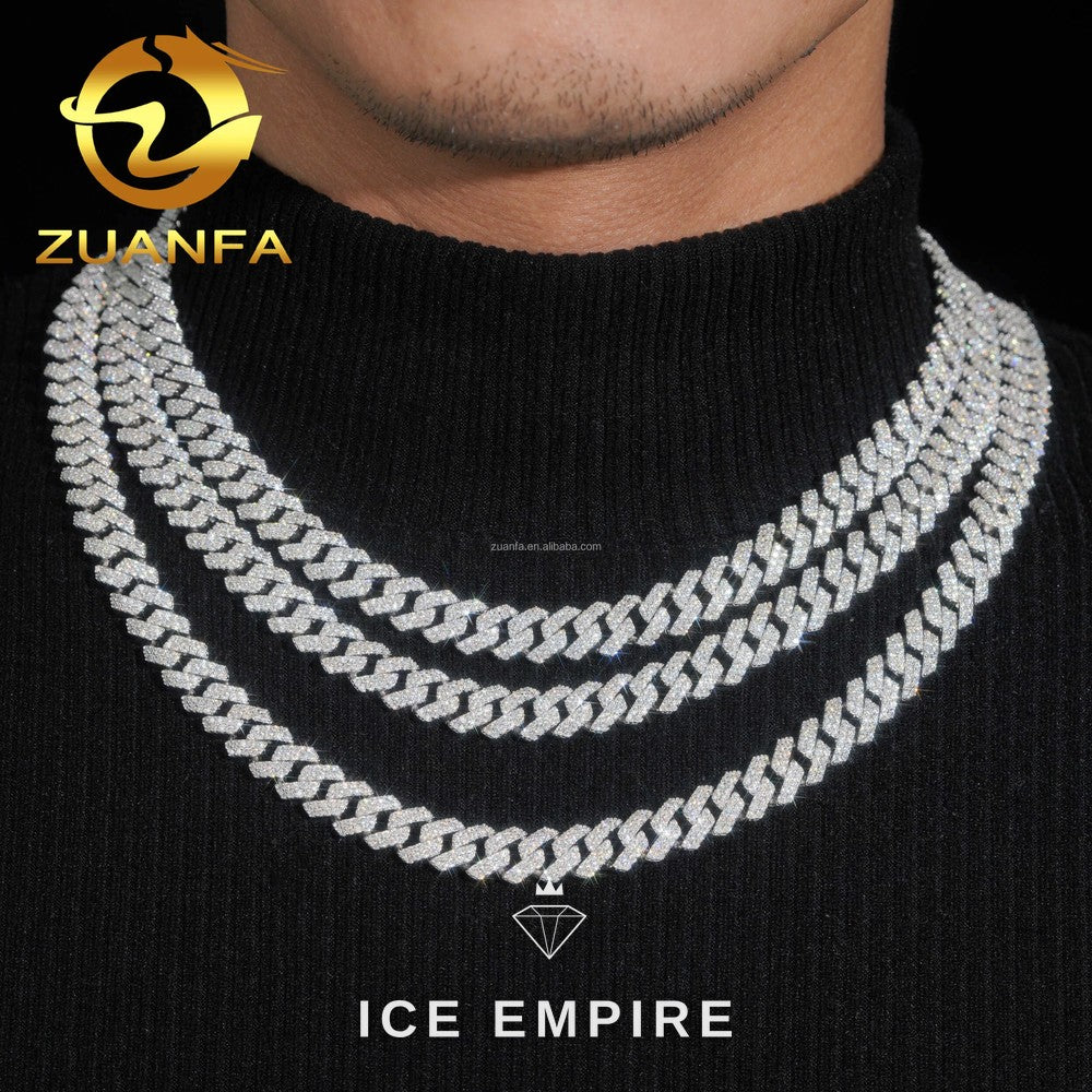 Iced Out Gold Plated Moissanite Cuban Chain