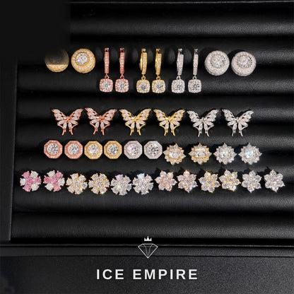 Iced Out 925 Silver Moissanite Earrings