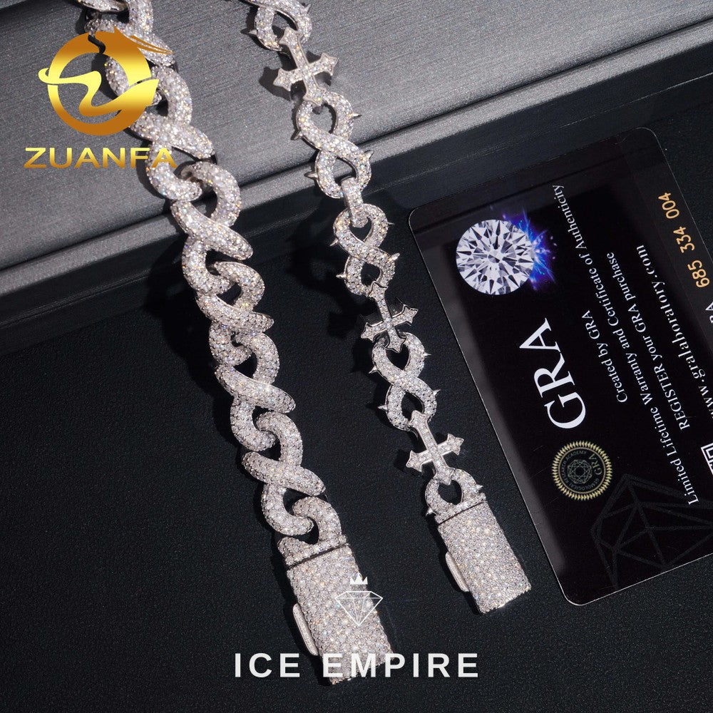 Iced Out Rose Gold Plated Moissanite Cuban Chain
