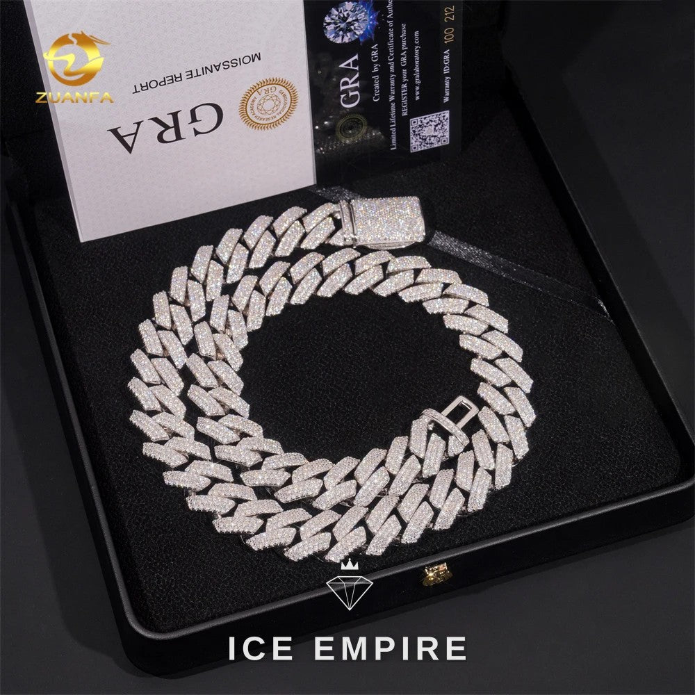 Iced Out Rose Gold Plated Moissanite Cuban Chain