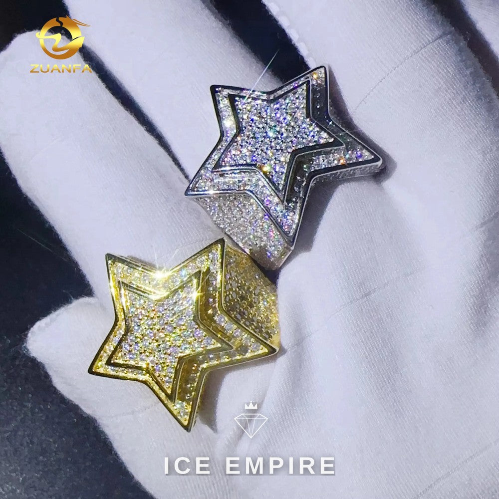 Iced Out 925 Silver Moissanite Ring