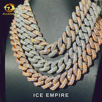 Iced Out Rose Gold Plated Moissanite Cuban Chain