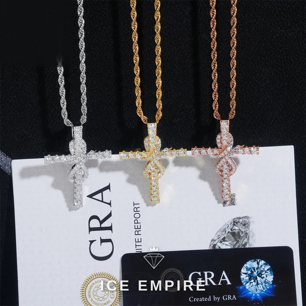 Iced Out Baguette Rose Gold Plated Moissanite Pendant