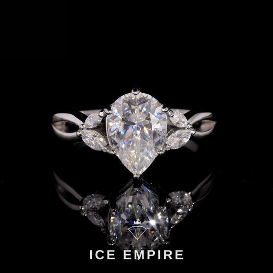 Iced Out Rose Gold Plated Moissanite Wedding Band