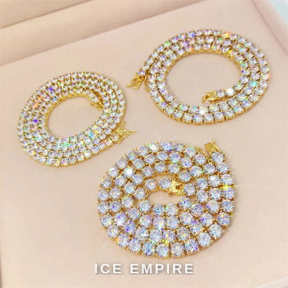 Iced Out Rose Gold Plated Moissanite Cuban Chain