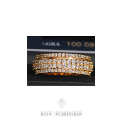 Iced Out 925 Silver Moissanite Ring
