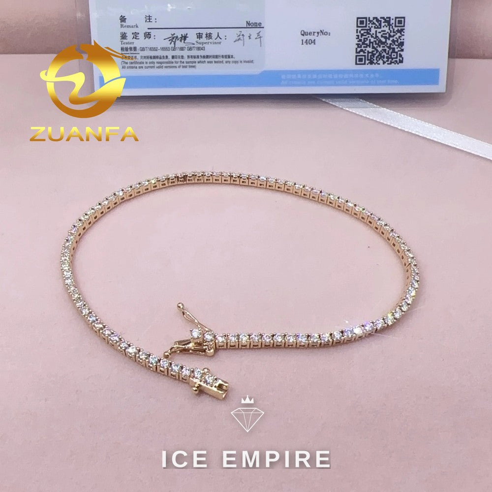 Iced Out Rose Gold Plated Moissanite Cuban Chain