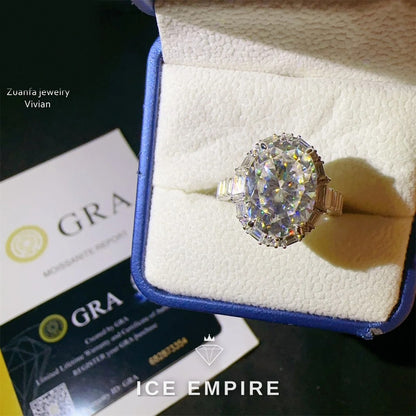 Iced Out 925 Silver Moissanite Ring