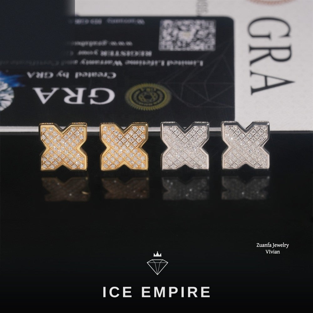 Iced Out 925 Silver Moissanite Earrings