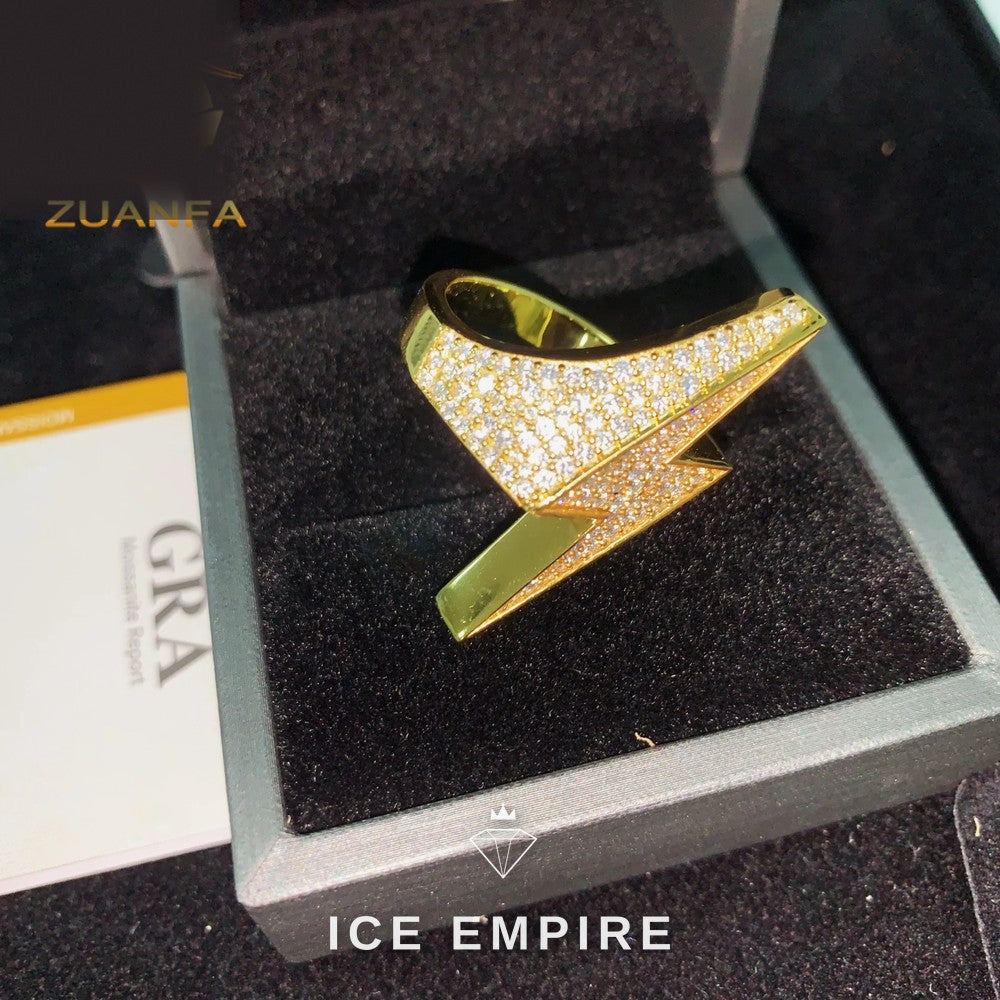 Iced Out Gold Plated Moissanite Ring