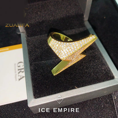 Iced Out Gold Plated Moissanite Ring