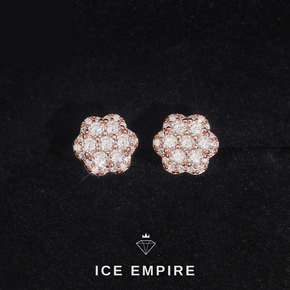 Iced Out Gold Plated Moissanite Earrings