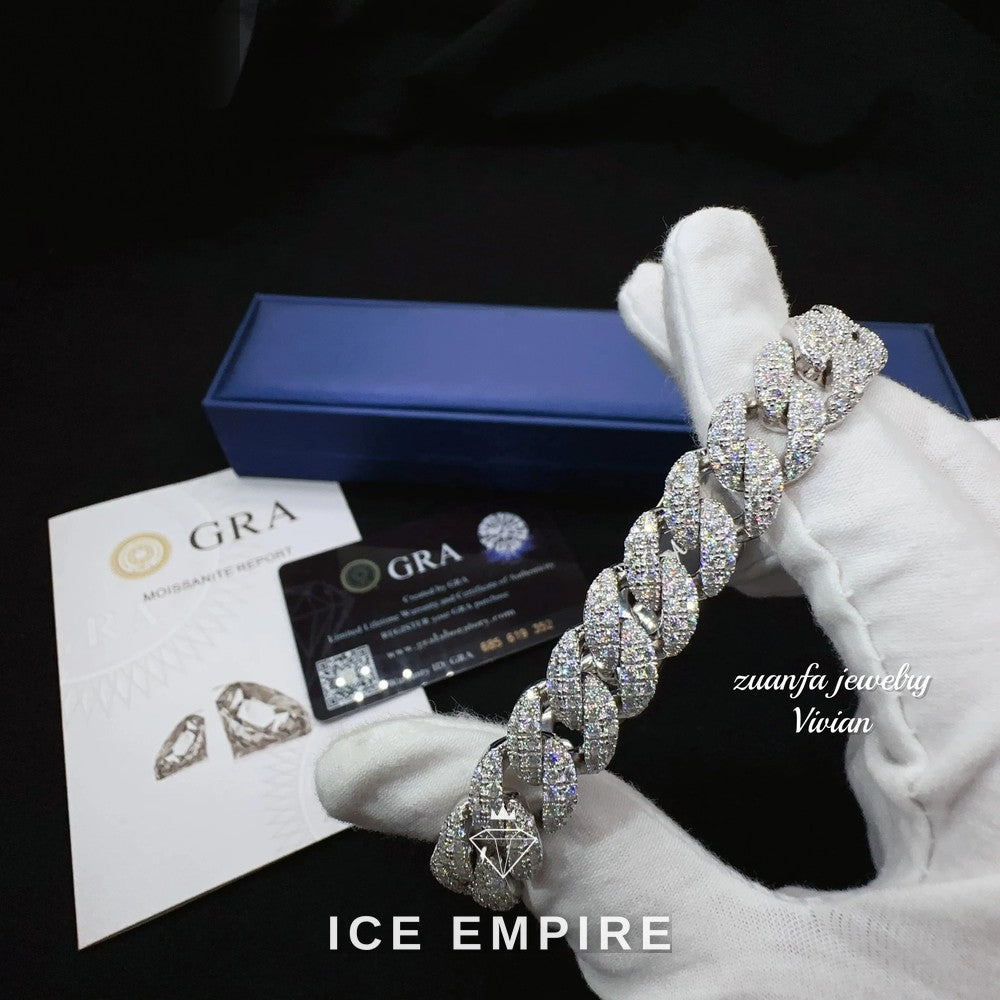 Iced Out Rose Gold Plated Moissanite Cuban Chain
