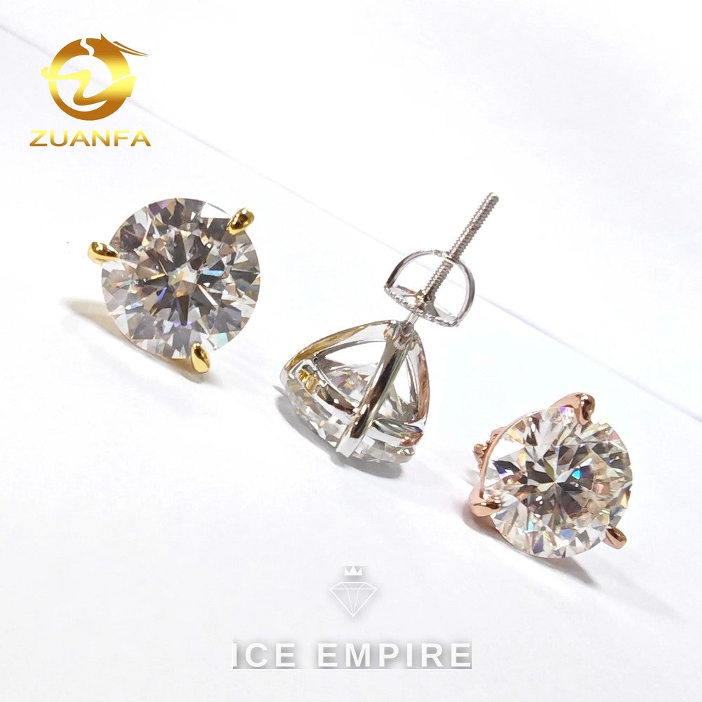 Iced Out Cluster 925 Silver Moissanite Earrings