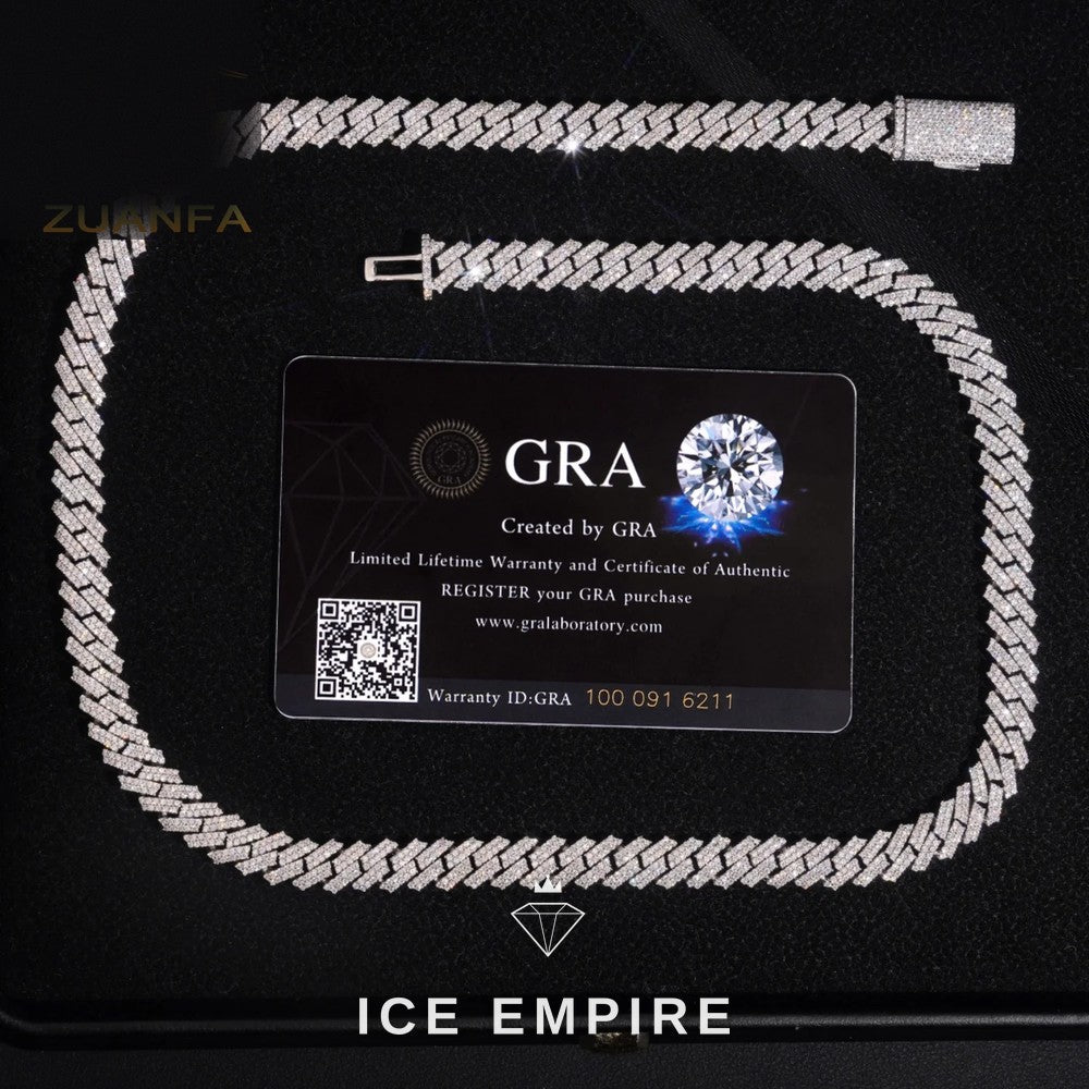 Iced Out Rose Gold Moissanite Cuban Chain