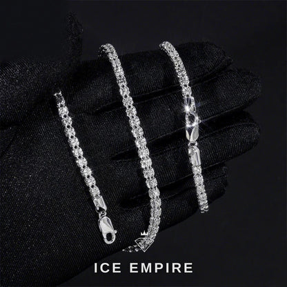Iced Out Rose Gold Moissanite Cuban Chain