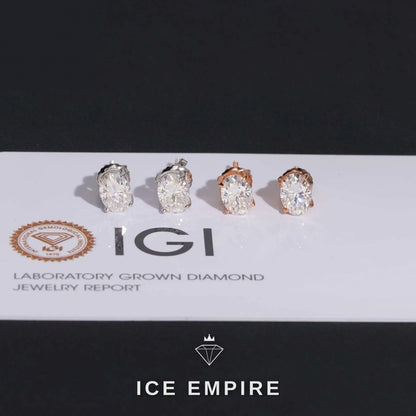 Iced Out 10K Gold Lab Grown Diamond Stud Earrings