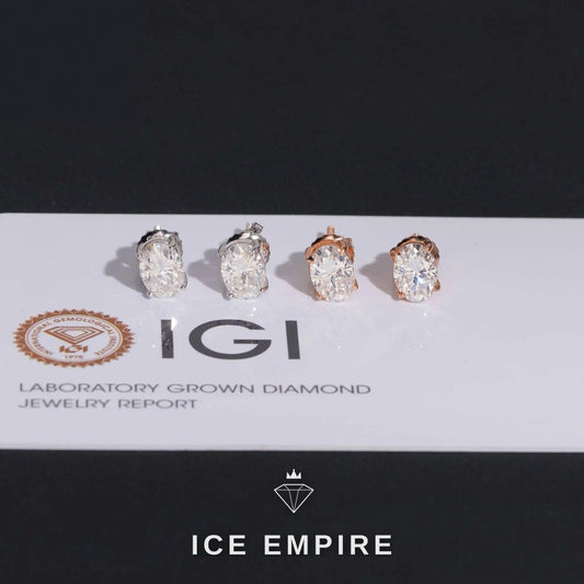 Iced Out 10K Gold Lab Grown Diamond Stud Earrings