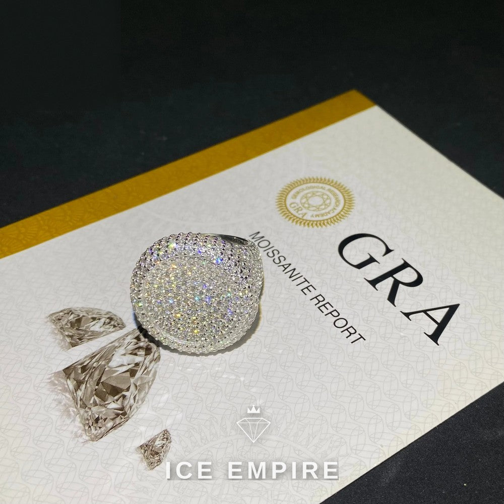 Iced Out Baguette 925 Silver Moissanite Ring