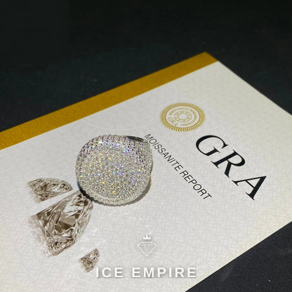 Iced Out Baguette 925 Silver Moissanite Ring