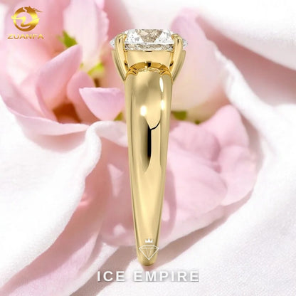 Iced Out Gold Plated Moissanite Engagement Ring
