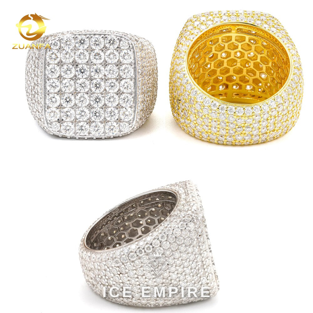 Iced Out Rose Gold Plated Moissanite Ring