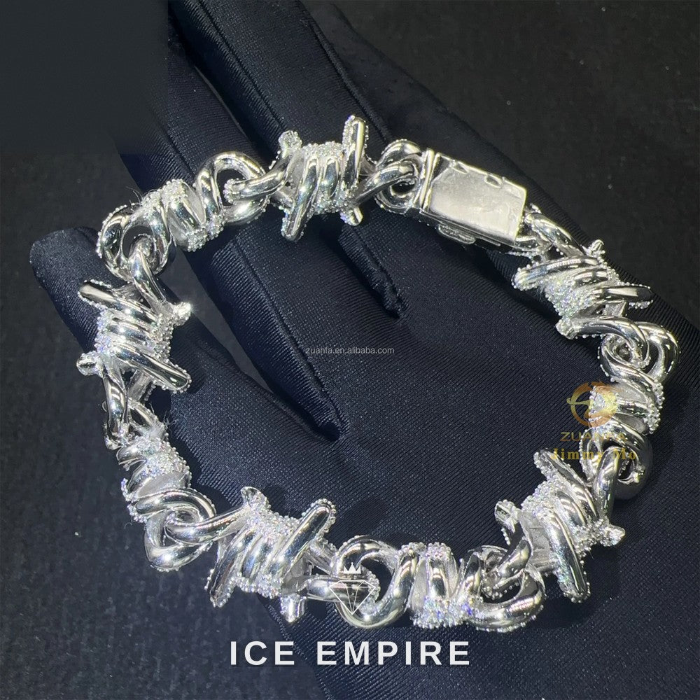 Iced Out 925 Silver Moissanite Cuban Chain