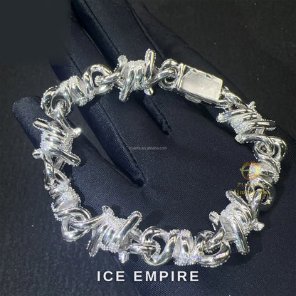 Iced Out 925 Silver Moissanite Cuban Chain