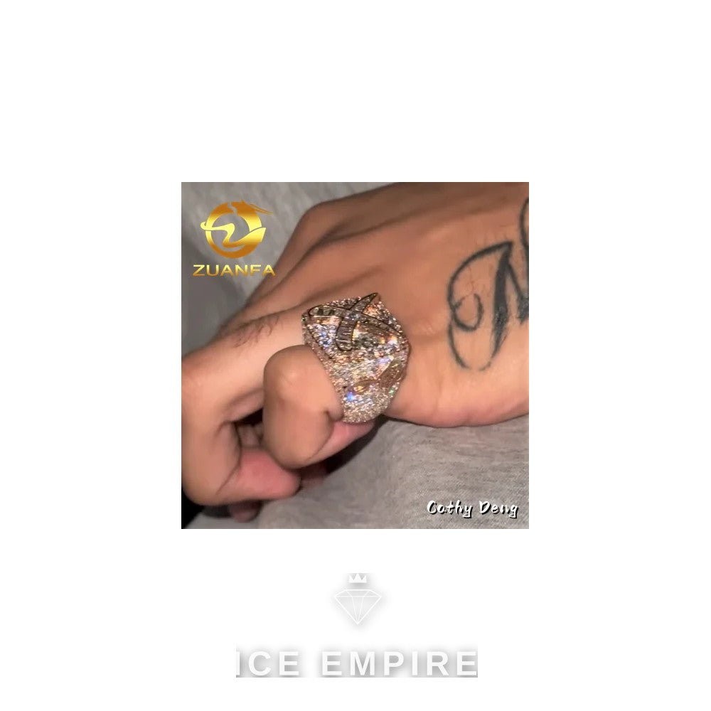 Iced Out 925 Silver Moissanite Ring