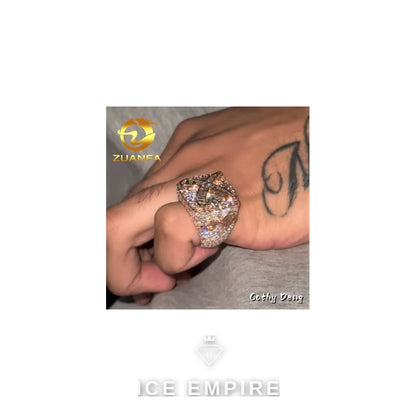 Iced Out 925 Silver Moissanite Ring