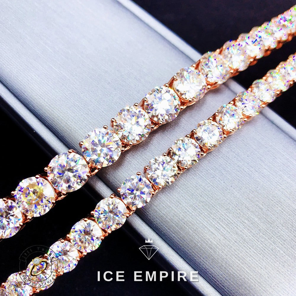 Iced Out Rose Gold Plated Moissanite Cuban Chain