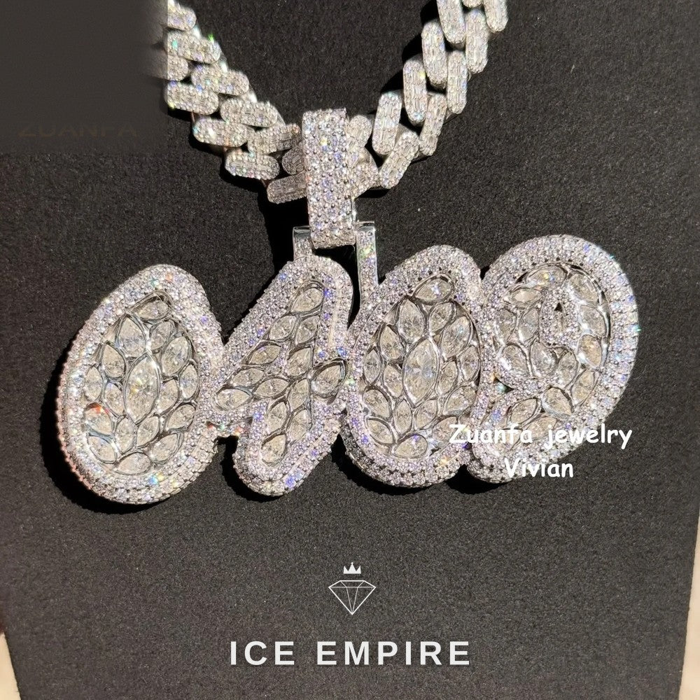 Iced Out 925 Silver Pendant