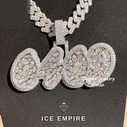 Iced Out 925 Silver Pendant