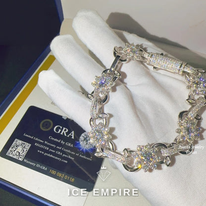 Iced Out 925 Silver Moissanite Cuban Chain