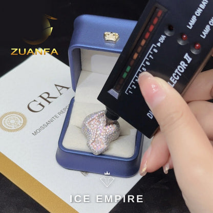 Iced Out Baguette 925 Silver Moissanite Ring