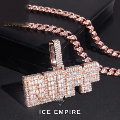 Iced Out Rose Gold Pendant