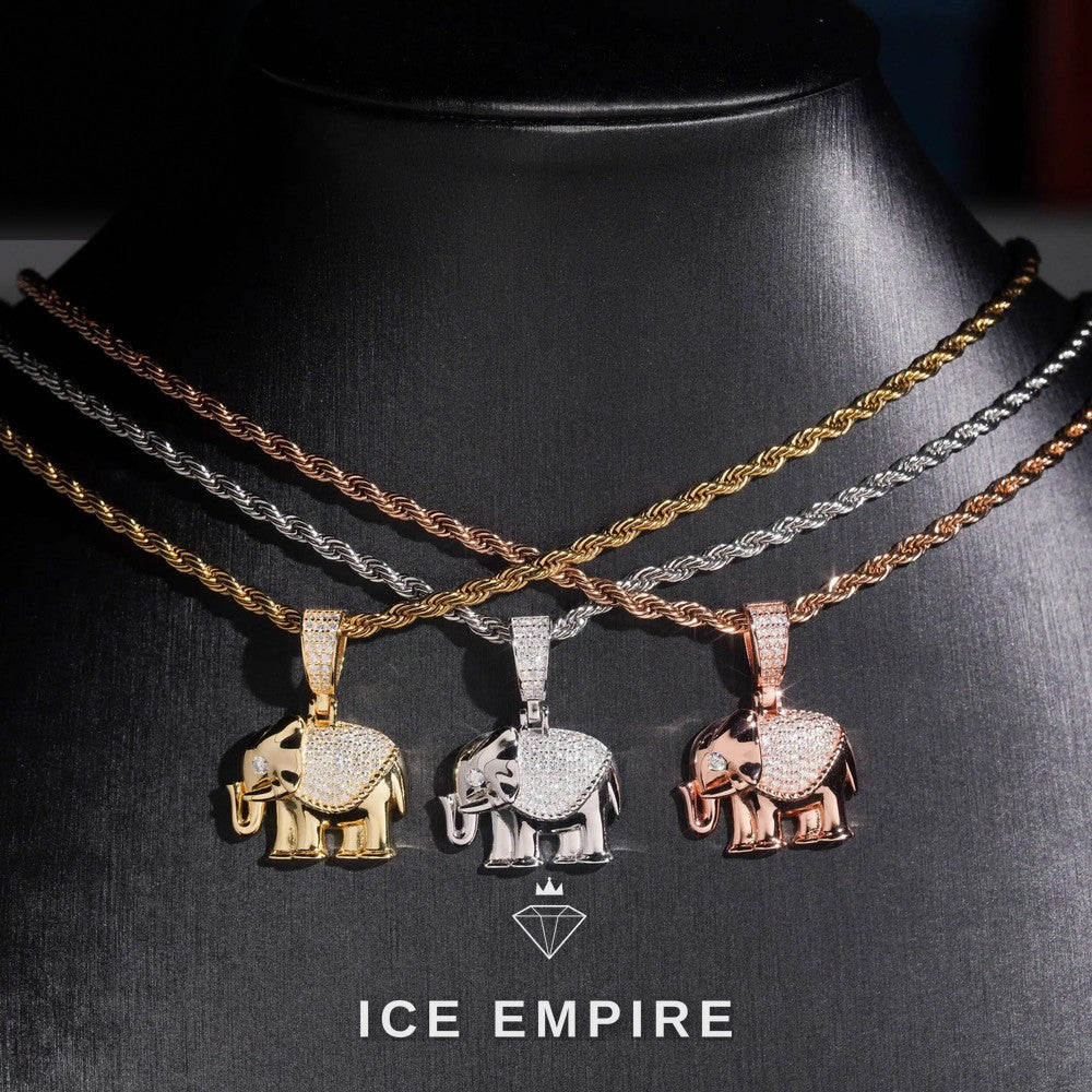 Iced Out 18K Gold Moissanite Pendant
