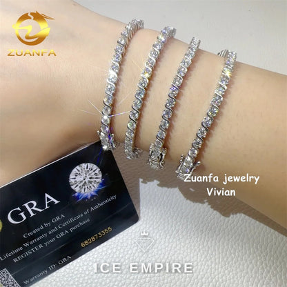 Iced Out Rose Gold Plated Moissanite Tennis Chain