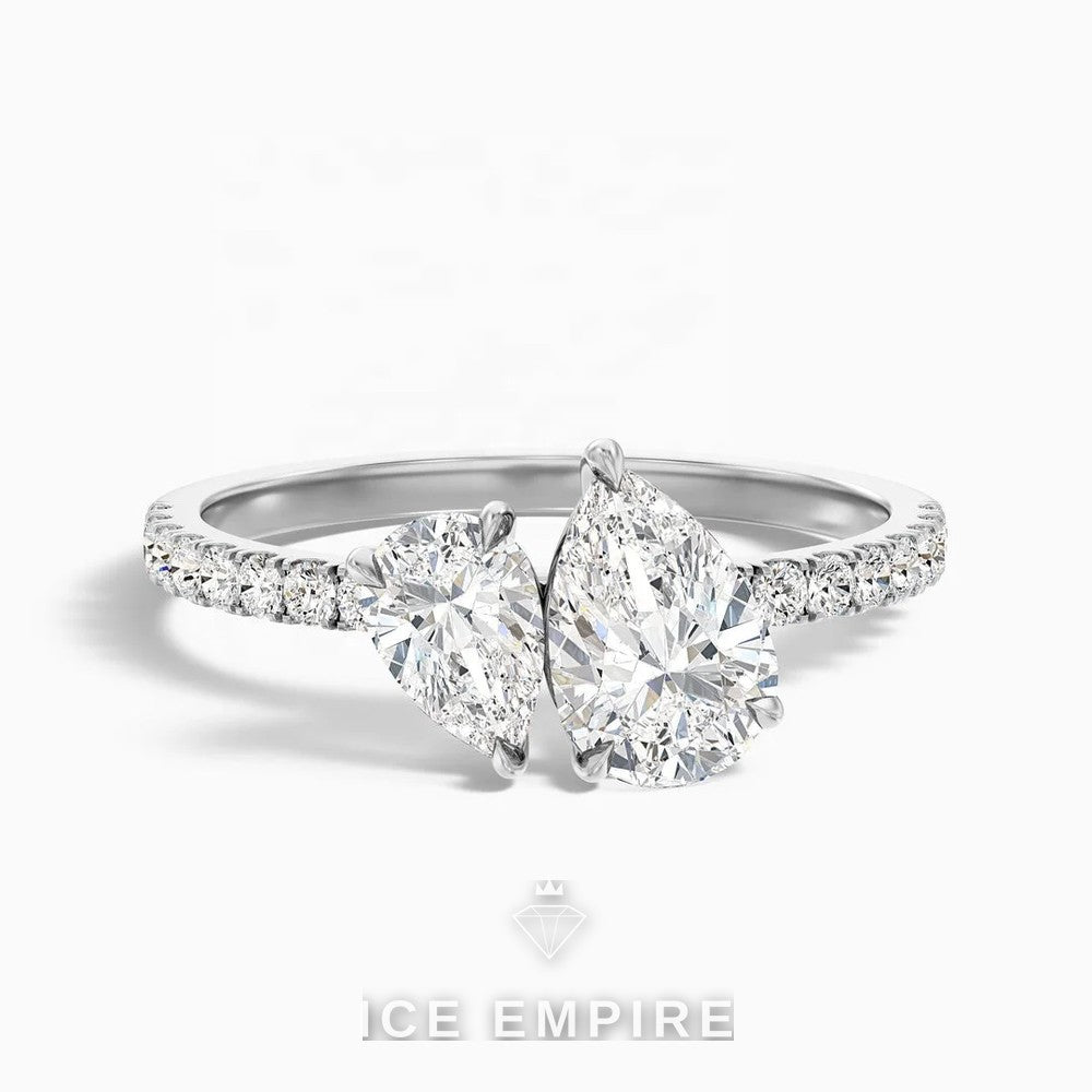 Iced Out Gold Plated Lab Grown Diamond Engagement Ring