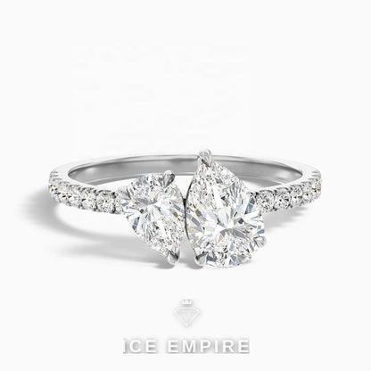 Iced Out Gold Plated Lab Grown Diamond Engagement Ring