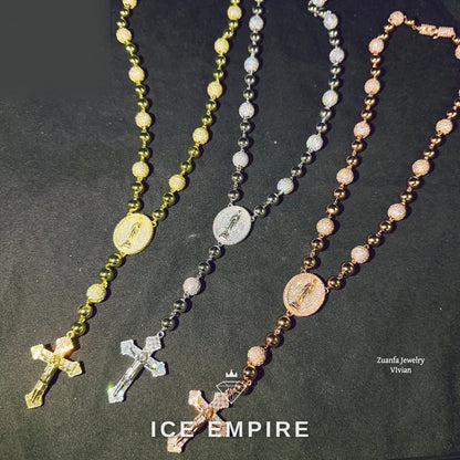Iced Out Rose Gold Moissanite Cuban Chain