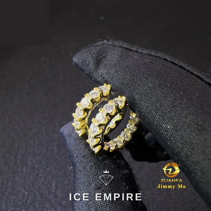 Iced Out Gold Plated Moissanite Hoop Earrings