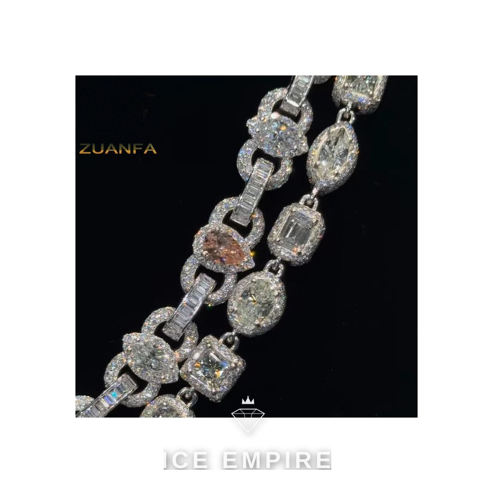 Iced Out Rose Gold Plated Moissanite Cuban Chain