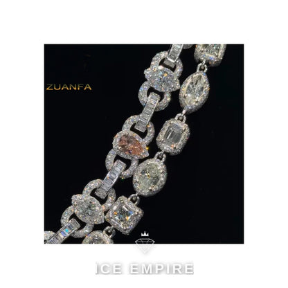 Iced Out Rose Gold Plated Moissanite Cuban Chain