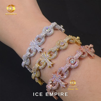 Iced Out 925 Silver Moissanite Cuban Chain