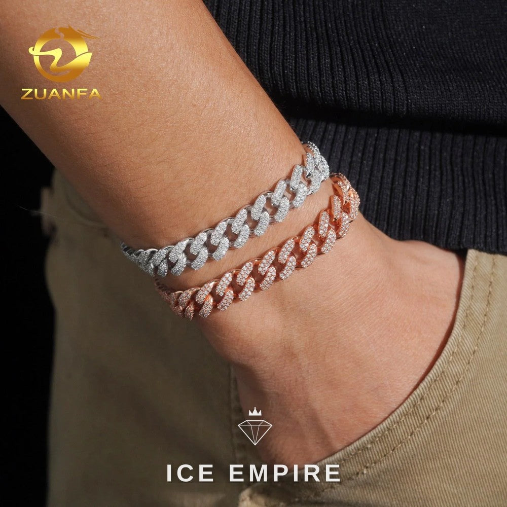 Iced Out Rose Gold Plated Moissanite Cuban Chain