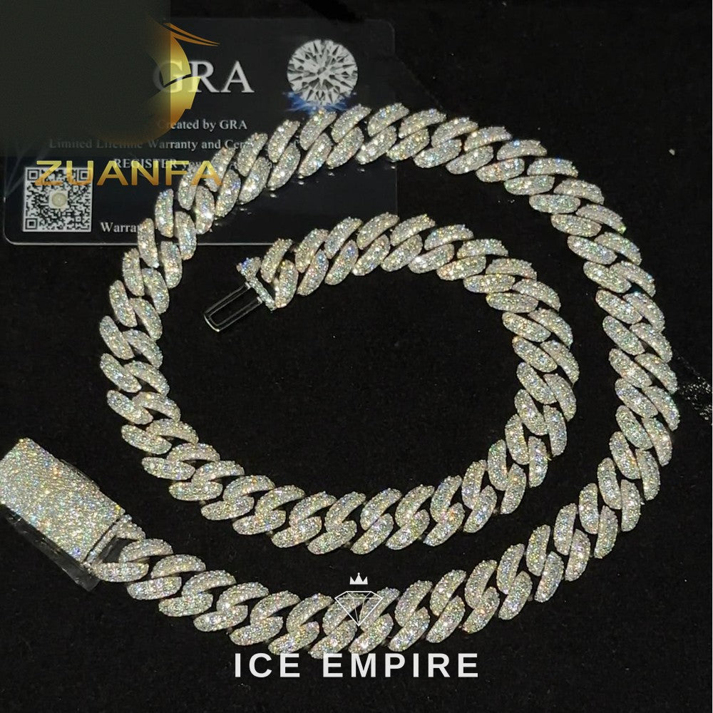Iced Out Rose Gold Plated Moissanite Cuban Chain