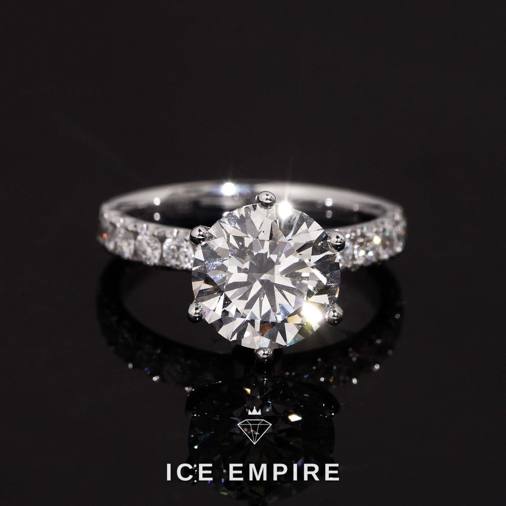 Iced Out 18K Gold Lab Grown Diamond Wedding Band
